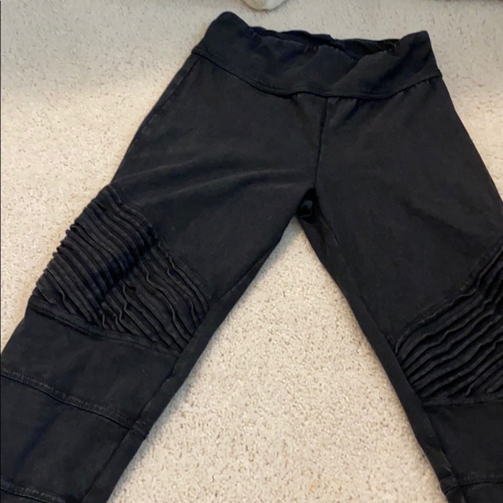 Black distressed leggings